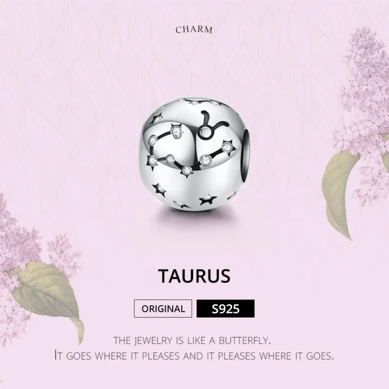 (image for) Pandora Style Silver Taurus Charm - SCC1218-2 - View 2