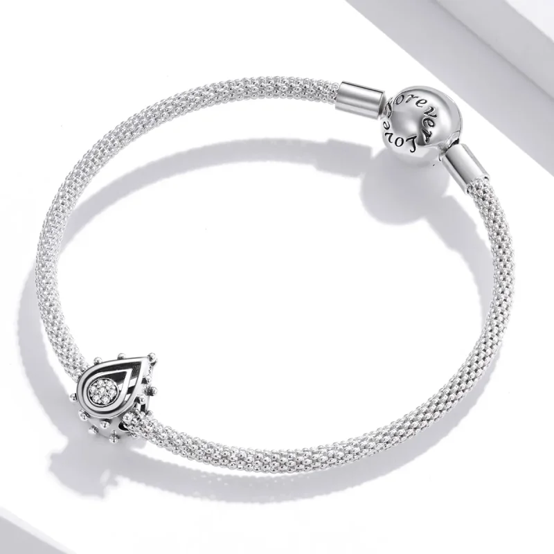 (image for) Pandora Style Silver Teardrop Charm - SCC1723 - View 3