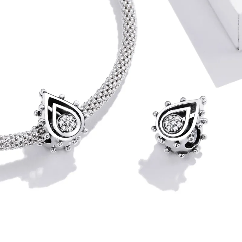 (image for) Pandora Style Silver Teardrop Charm - SCC1723 - View 4