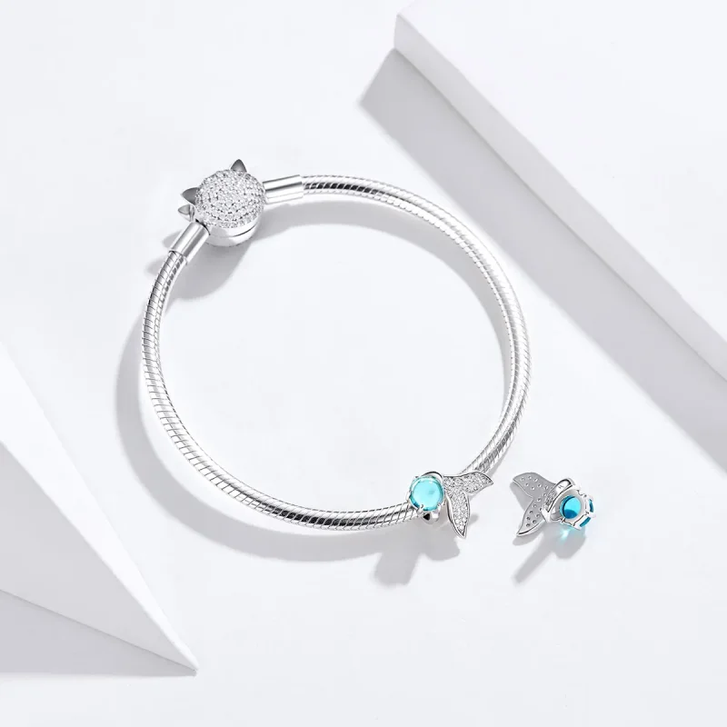 (image for) Pandora Style Silver Tears of Mermaid Charm - SCC1226 - View 3