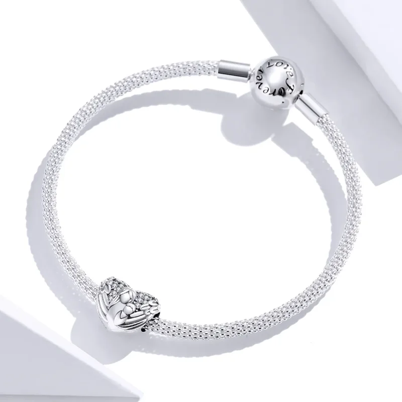 (image for) Pandora Style Silver Thank you & Love you Charm - SCC1462 - View 2