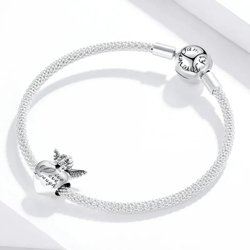 (image for) Pandora Style Silver Thanksgiving Angel Charm - SCC1633 - View 3
