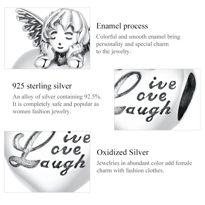 (image for) Pandora Style Silver Thanksgiving Angel Charm - SCC1633 - View 7