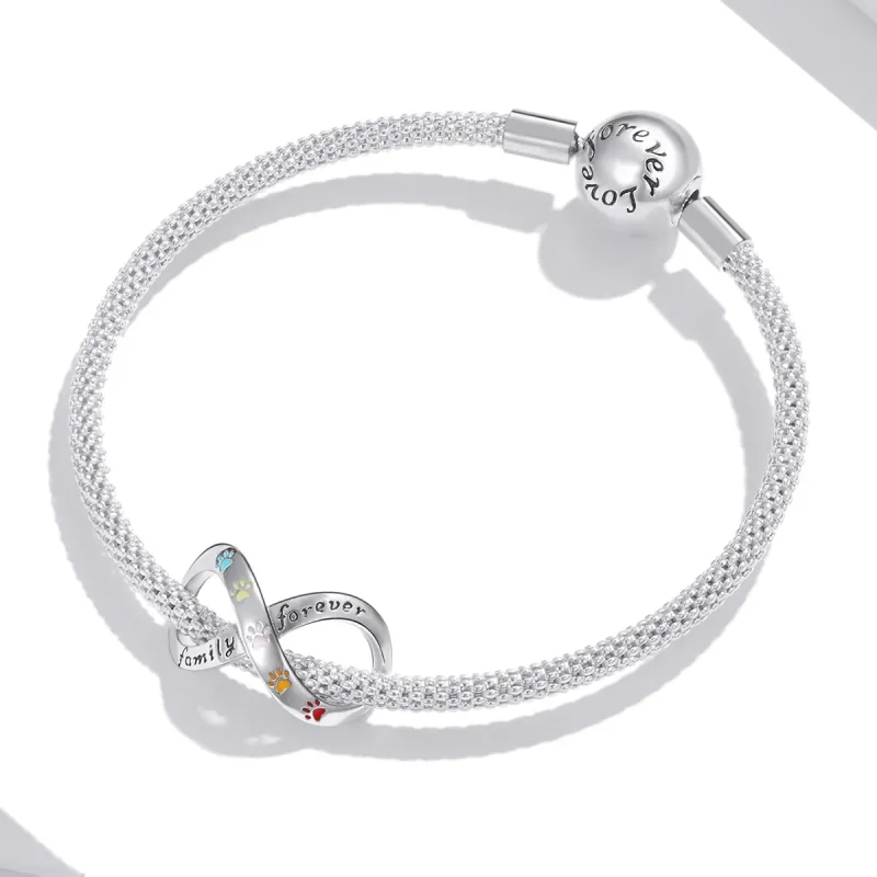 (image for) Pandora Style Silver The Paw Print of Love Charm - SCC1849 - View 3