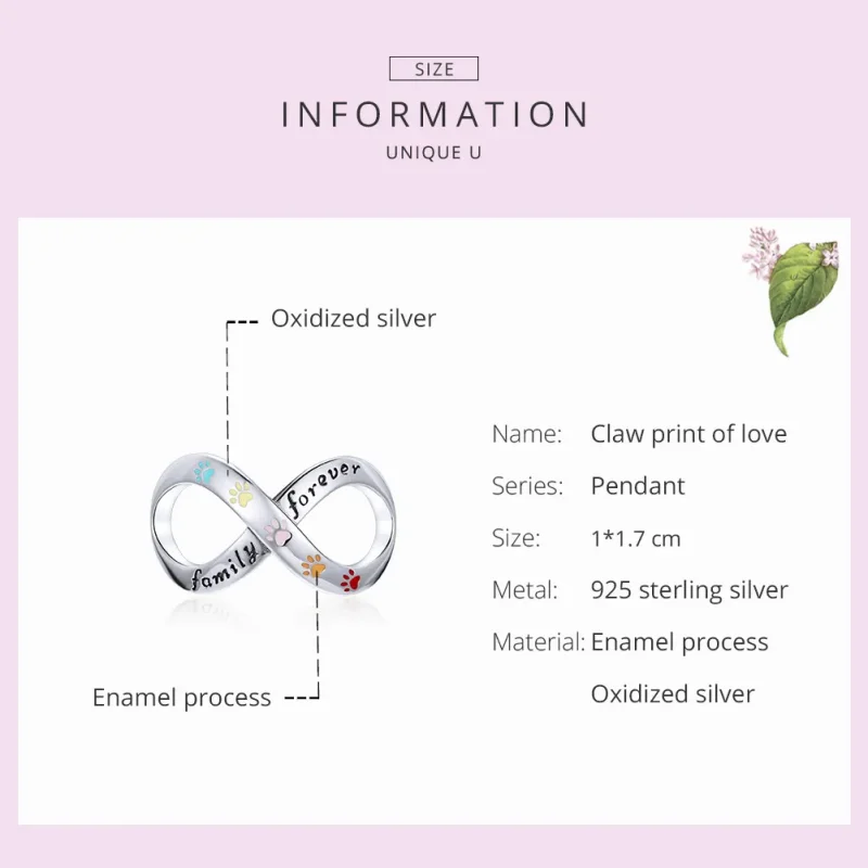 (image for) Pandora Style Silver The Paw Print of Love Charm - SCC1849 - View 5