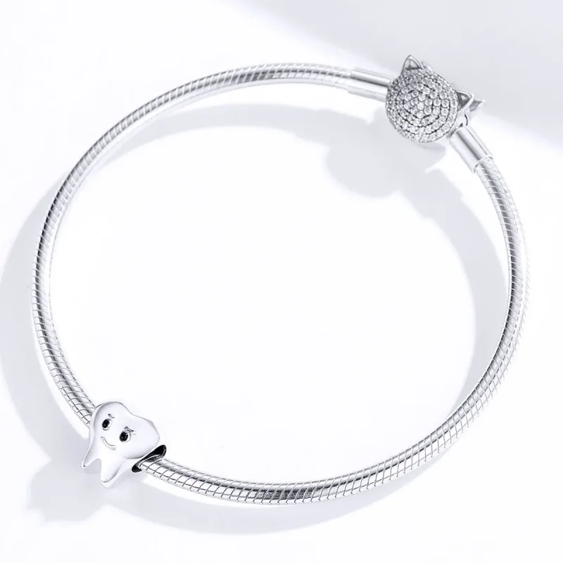 (image for) Pandora Style Silver Tooth Charm - SCC1401 - View 3