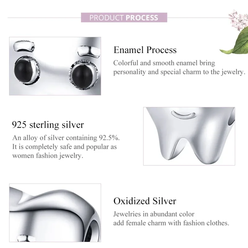 (image for) Pandora Style Silver Tooth Charm - SCC1401 - View 7