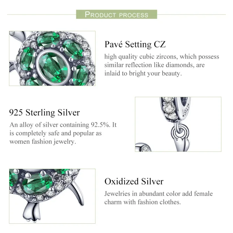 (image for) Pandora Style Silver Tortoise Dangle - SCC1017 - View 6