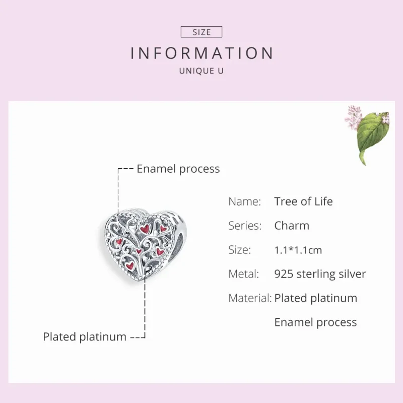 (image for) Pandora Style Silver Tree of Life Charm - BSC279 - View 7