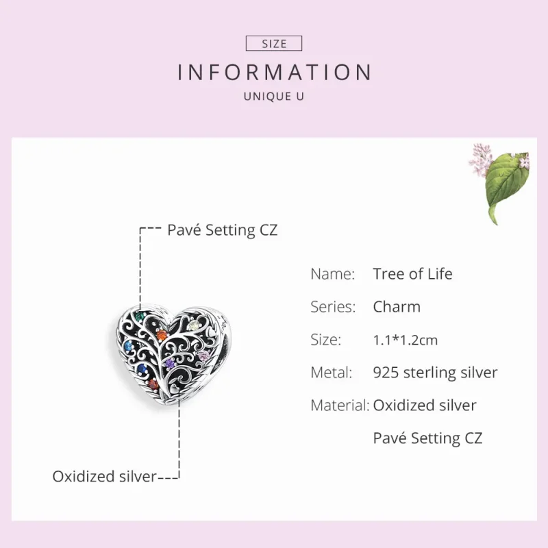 (image for) Pandora Style Silver Tree of Life Charm - SCC1608 - View 7
