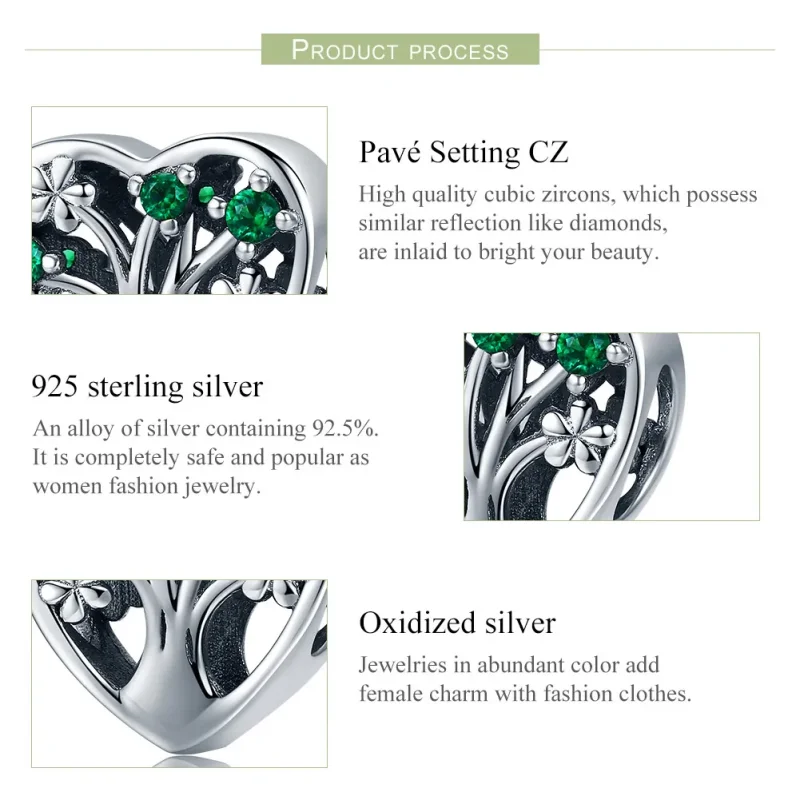 (image for) Pandora Style Silver Tree of Life Charm - SCC221 - View 6