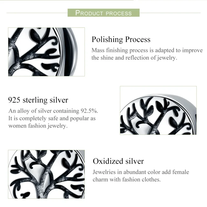 (image for) Pandora Style Silver Tree of Life Charm - SCC430 - View 6