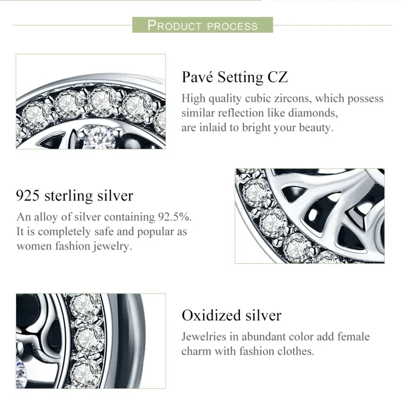 (image for) Pandora Style Silver Tree of Life Charm - SCC616 - View 7