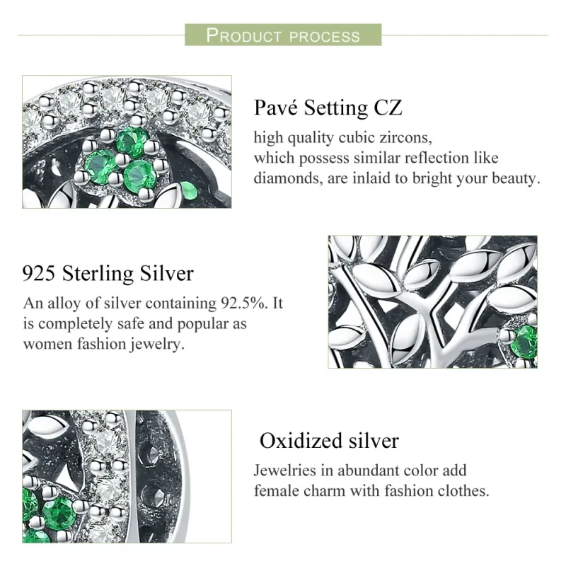 (image for) Pandora Style Silver Tree of Life Charm - SCC919 - View 7