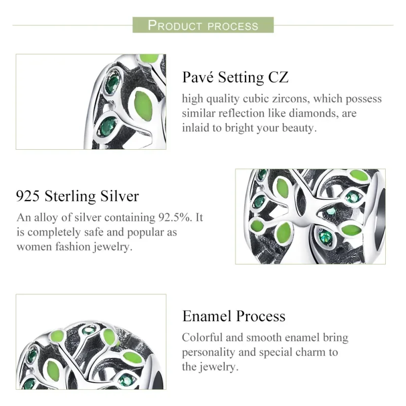 (image for) Pandora Style Silver Tree of Life Charm - SCC994 - View 7