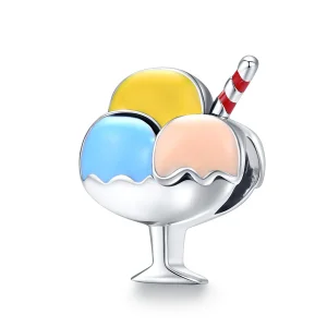 (image for) Pandora Style Silver Tri-Color Ball Ice Cream Charm - SCC1532