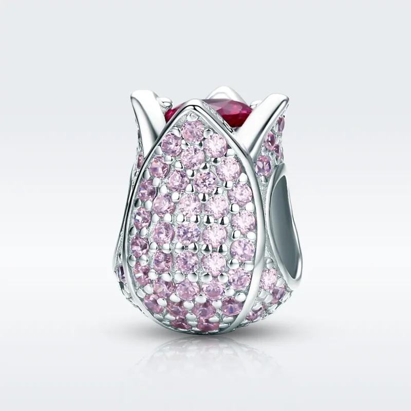 (image for) Pandora Style Silver Tulip Charm - SCC569 - View 2