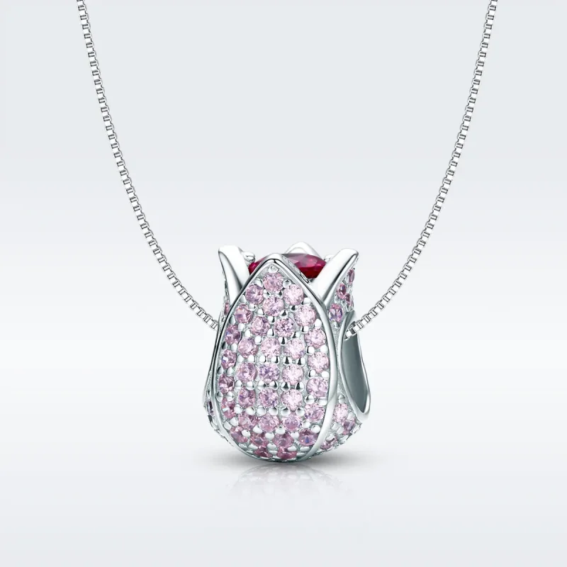 (image for) Pandora Style Silver Tulip Charm - SCC569 - View 3