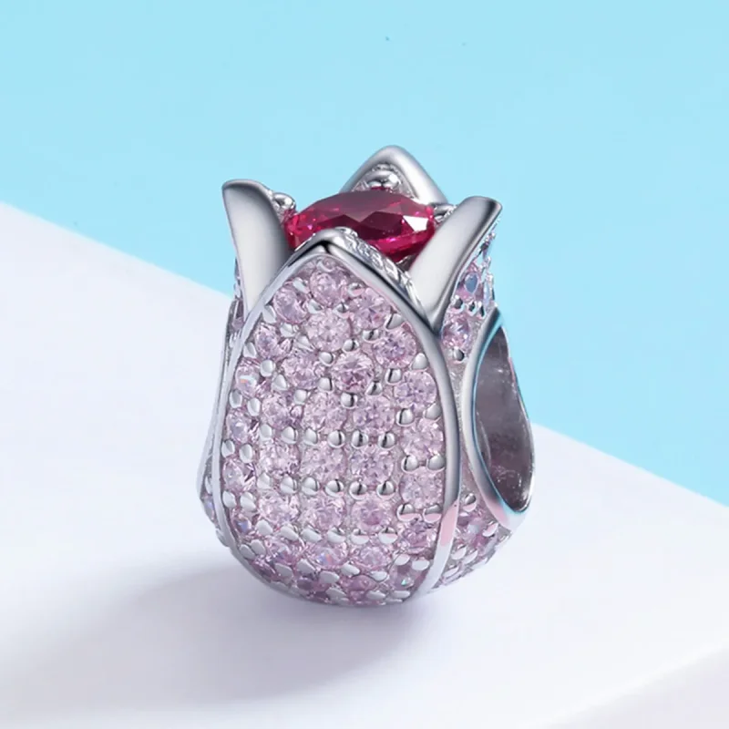 (image for) Pandora Style Silver Tulip Charm - SCC569 - View 4