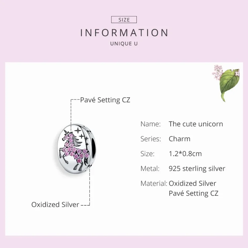 (image for) Pandora Style Silver Unicorn Charm - SCC1272 - View 3