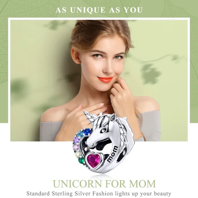(image for) Pandora Style Silver Unicorn For Mom Charm - SCC1160 - View 2