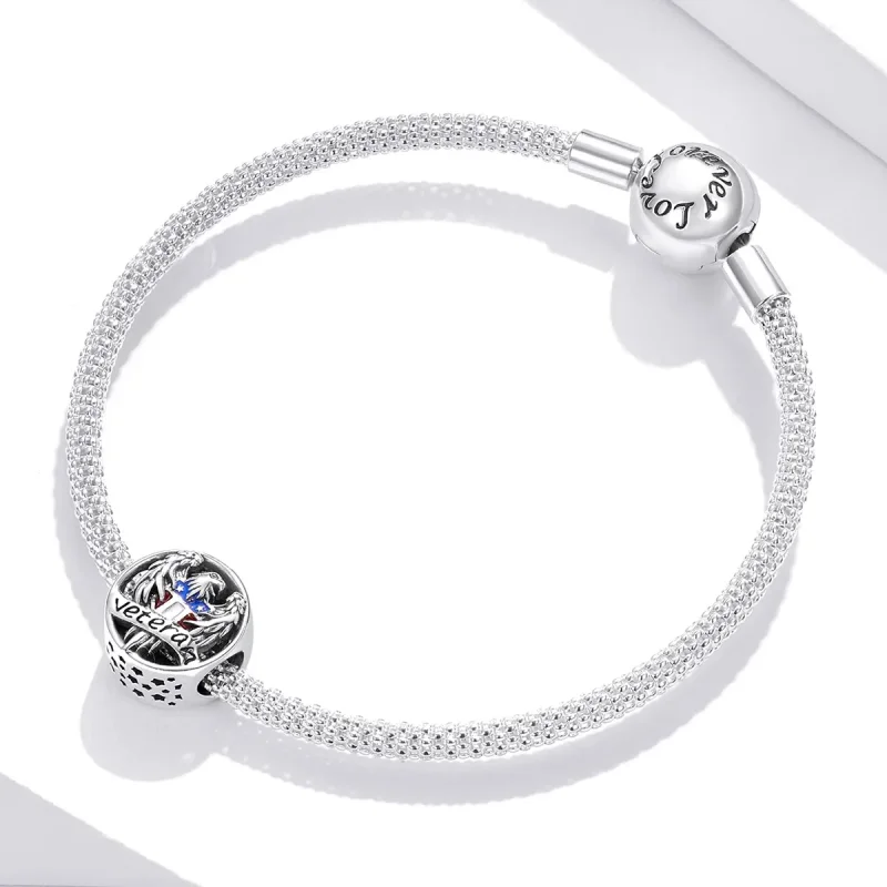 (image for) Pandora Style Silver Veteran Charm - SCC1885 - View 3