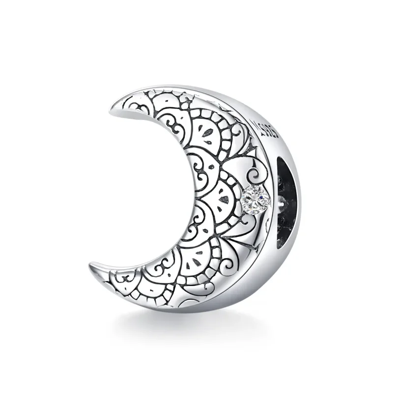 (image for) Pandora Style Silver Vine & Moon Charm - SCC1604