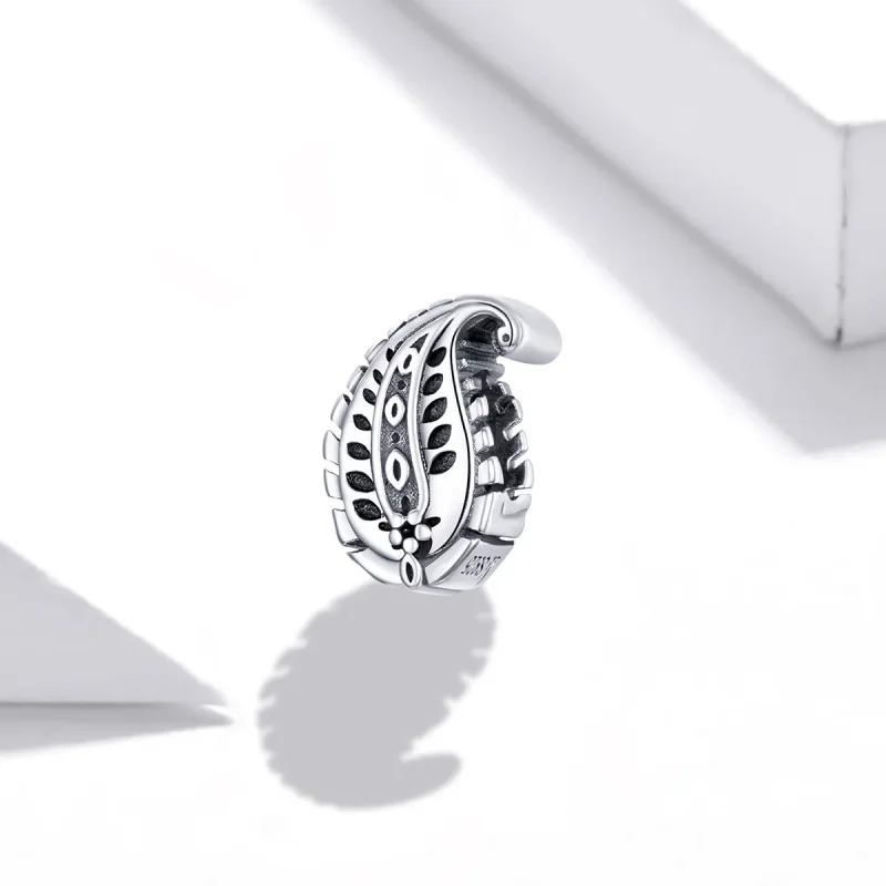 (image for) Pandora Style Silver Vintage Leaves Charm - SCC1824 - View 2