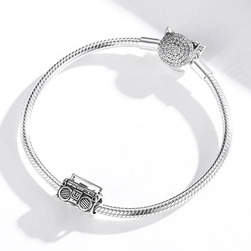 (image for) Pandora Style Silver Vintage Radio Charm - SCC1873 - View 3