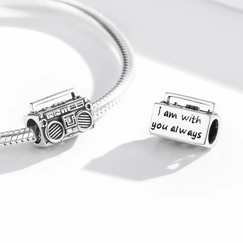 (image for) Pandora Style Silver Vintage Radio Charm - SCC1873 - View 4