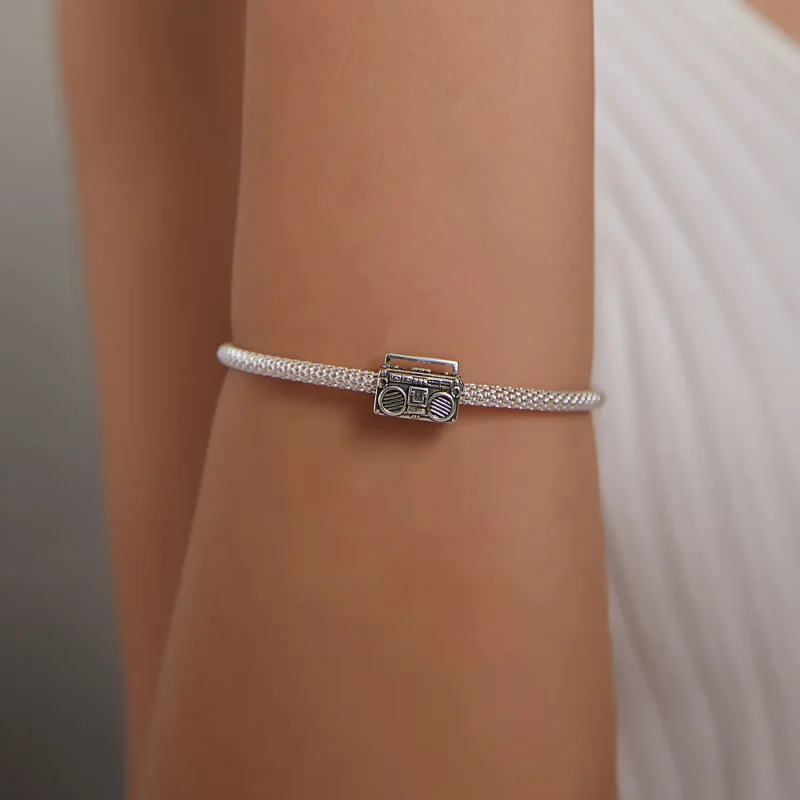 (image for) Pandora Style Silver Vintage Radio Charm - SCC1873 - View 5