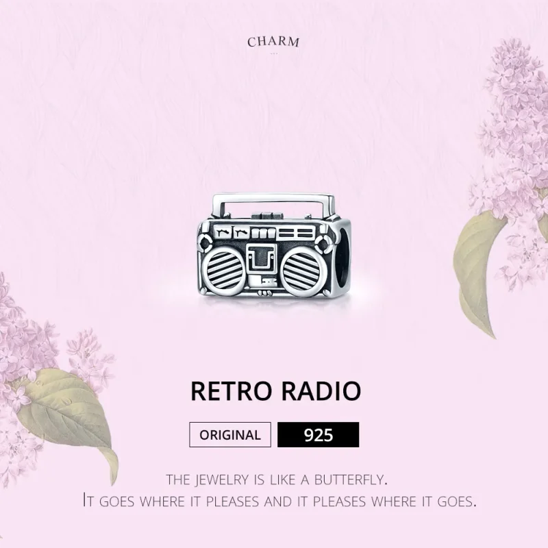 (image for) Pandora Style Silver Vintage Radio Charm - SCC1873 - View 8