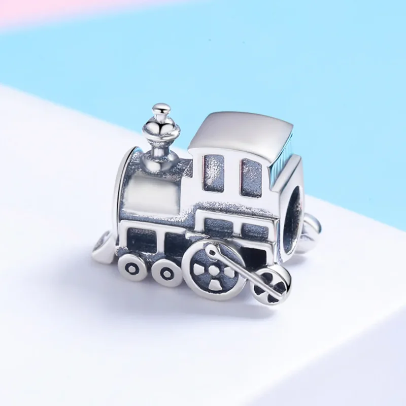 (image for) Pandora Style Silver Vintage Train Charm - SCC507 - View 3