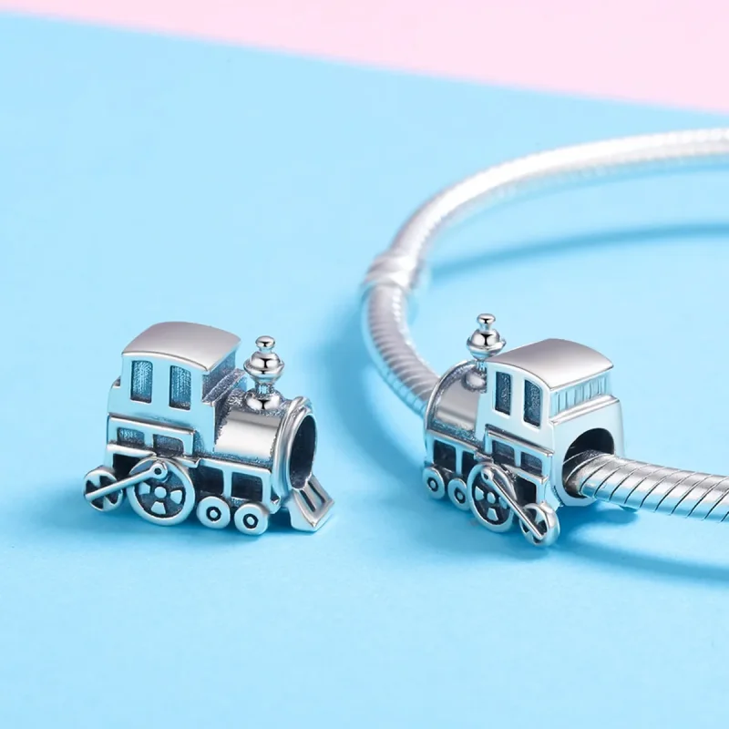 (image for) Pandora Style Silver Vintage Train Charm - SCC507 - View 5