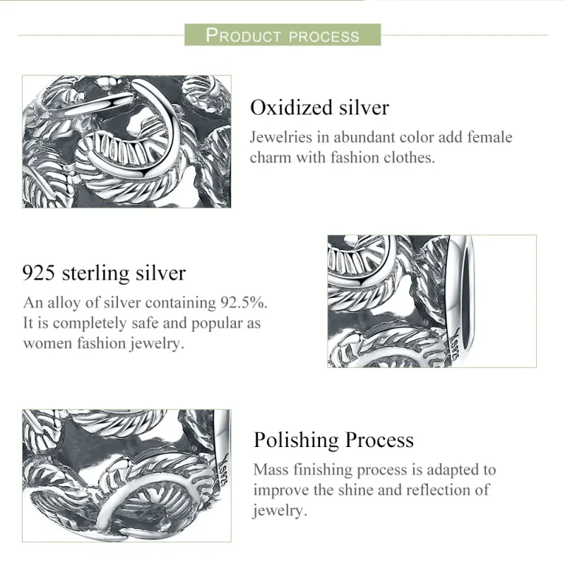 (image for) Pandora Style Silver Vintage Wings Charm - SCC810 - View 7