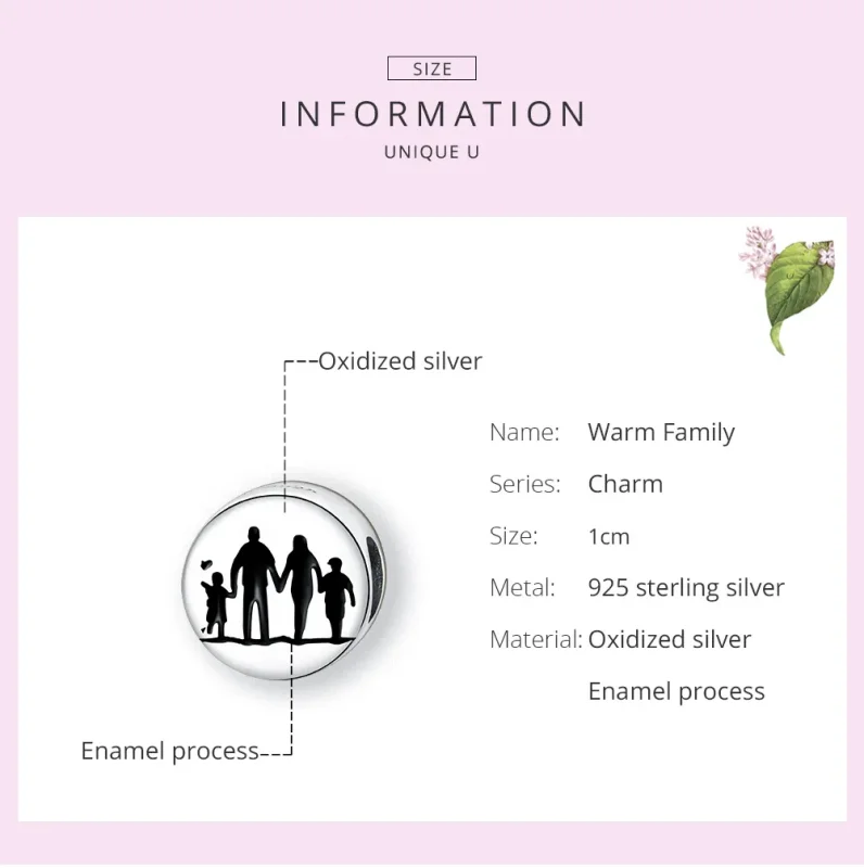 (image for) Pandora Style Silver Warm Family Charm - SCC1662 - View 6