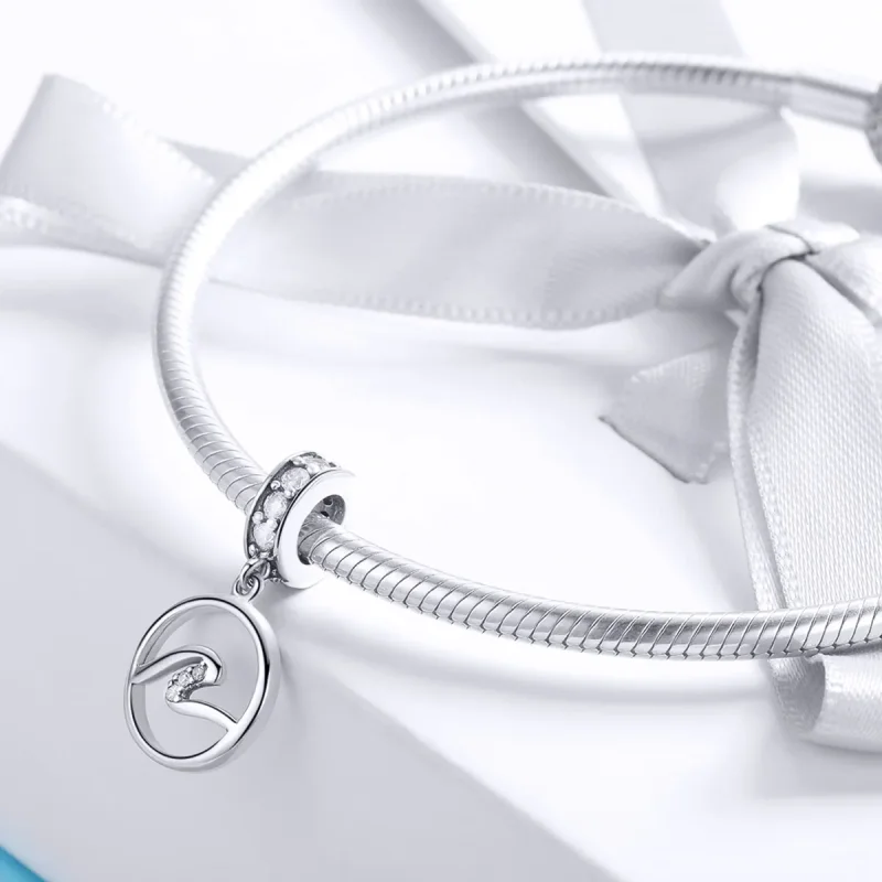 (image for) Pandora Style Silver Waves Dangle - SCC1031 - View 3