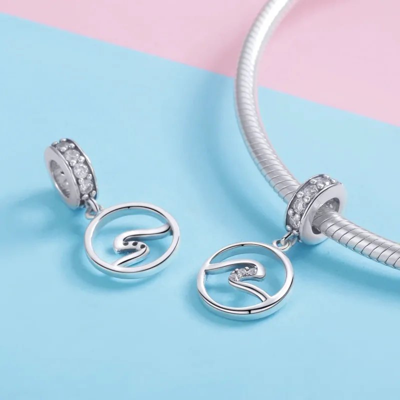 (image for) Pandora Style Silver Waves Dangle - SCC1031 - View 4