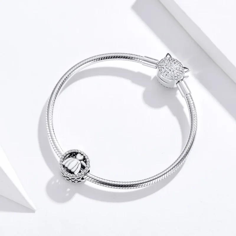 (image for) Pandora Style Silver Wedding Gown Charm - SCC1228 - View 4