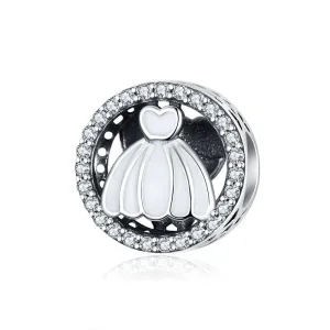 (image for) Pandora Style Silver Wedding Gown Charm - SCC1228