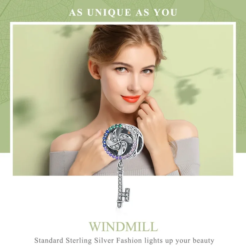 (image for) Pandora Style Silver Windmill Charm - SCC1081 - View 2