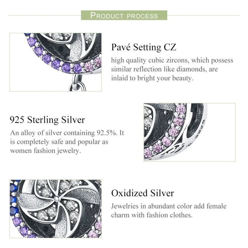 (image for) Pandora Style Silver Windmill Charm - SCC1081 - View 4