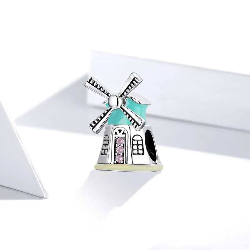 (image for) Pandora Style Silver Windmill Charm - SCC1739 - View 2
