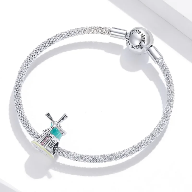 (image for) Pandora Style Silver Windmill Charm - SCC1739 - View 3