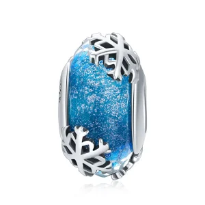 (image for) Pandora Style Silver Winter Frozen Snowflakes Charm - SCC862