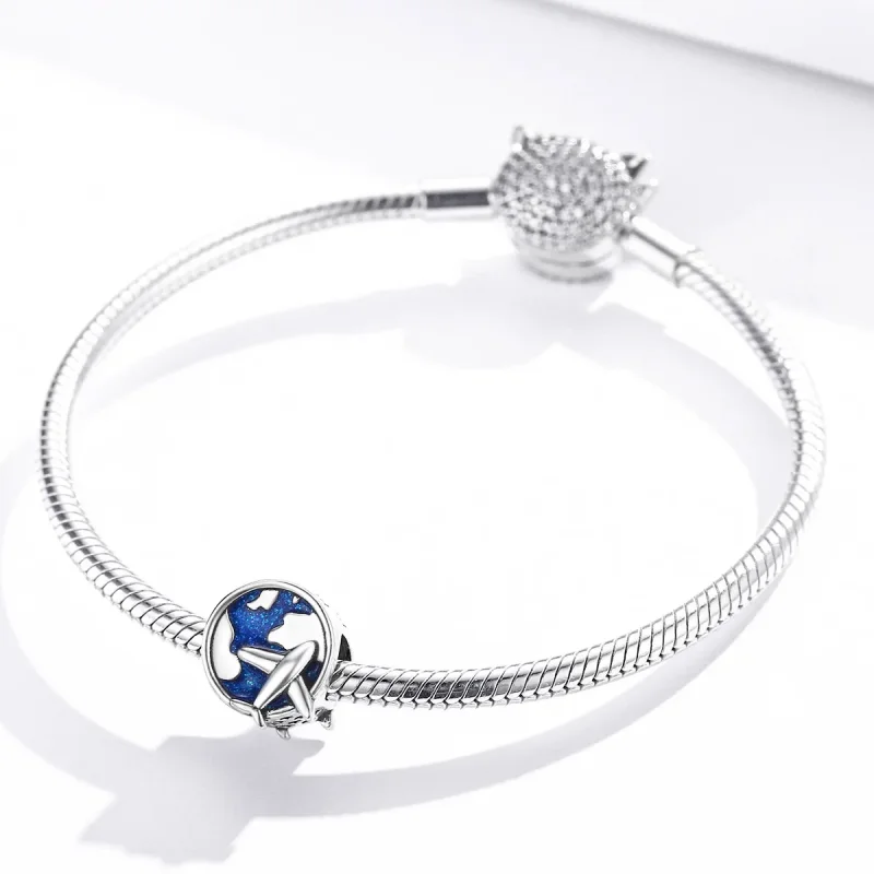 (image for) Pandora Style Silver World Voyage Charm - SCC1568 - View 3