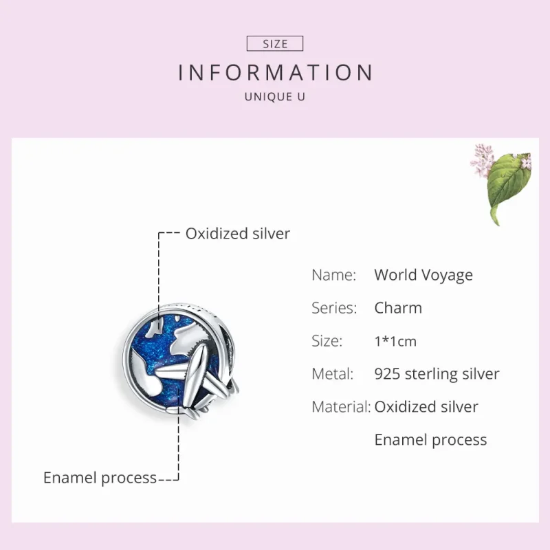 (image for) Pandora Style Silver World Voyage Charm - SCC1568 - View 7