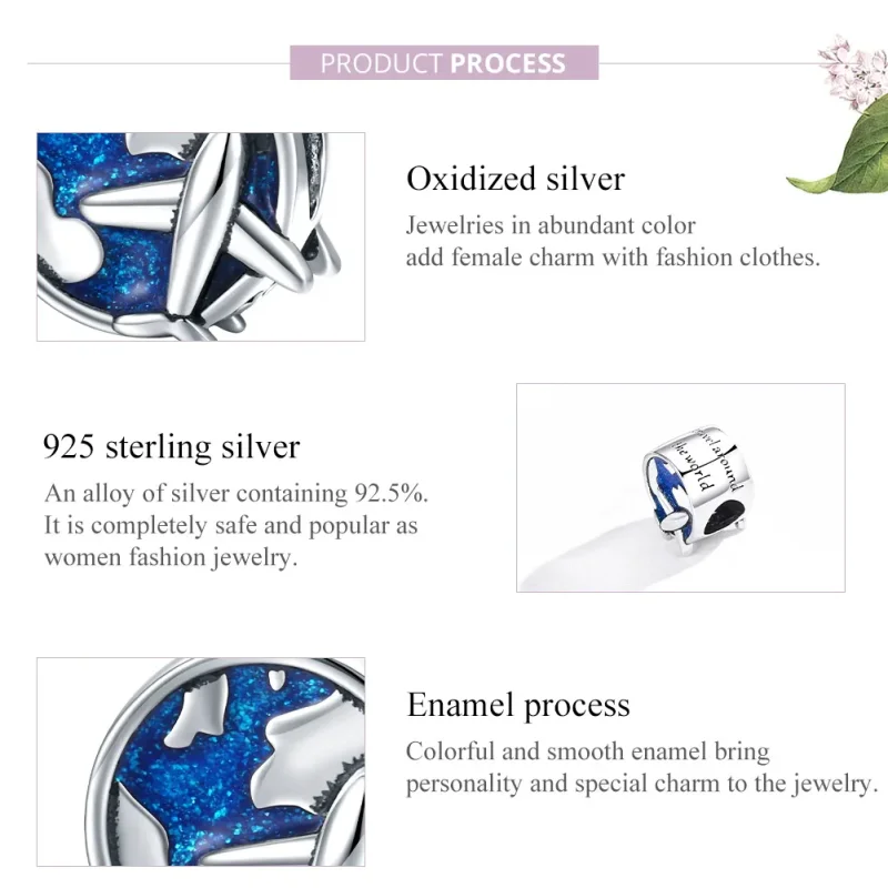(image for) Pandora Style Silver World Voyage Charm - SCC1568 - View 8