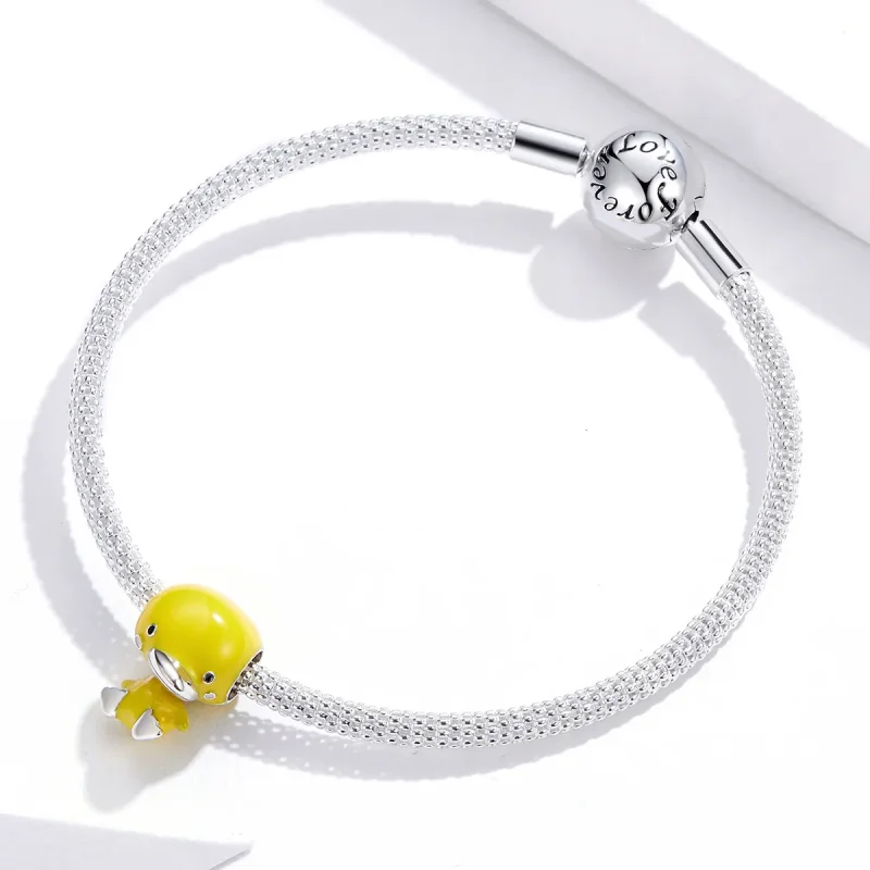 (image for) Pandora Style Silver Yellow Duck Charm - SCC1501 - View 3
