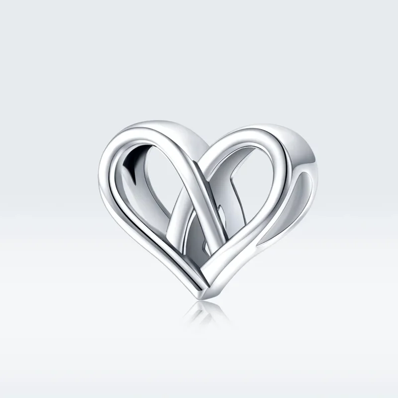 (image for) Pandora Style Silver You And Me Heart to Heart Charm - SCC1552 - View 5
